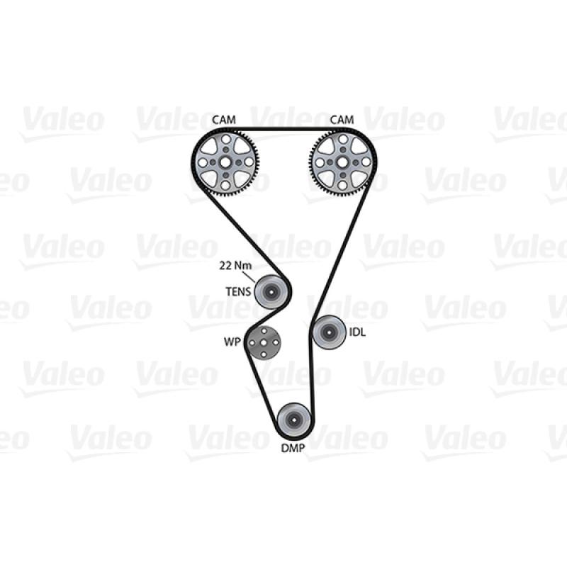 Pompe à eau + kit de courroie de distribution VALEO 614569 - Visuel 1