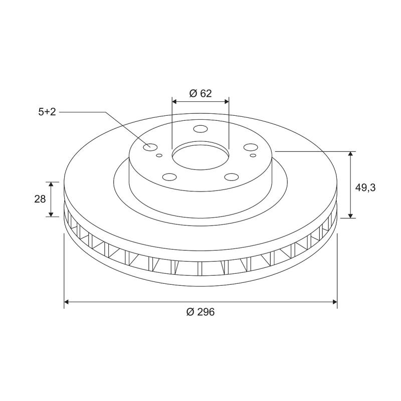 Jeu de 2 disques de frein avant VALEO 672538 - Visuel 1