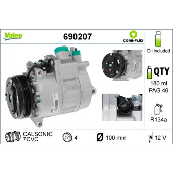 Compresseur, climatisation VALEO 690207 pour BMW X5 4.8is - 360cv