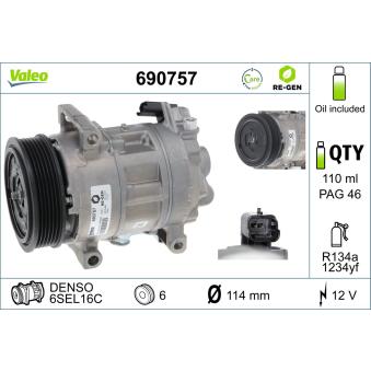 Compresseur, climatisation VALEO OEM 648740