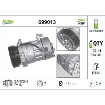 Compresseur, climatisation VALEO OEM 95NW19D629BC