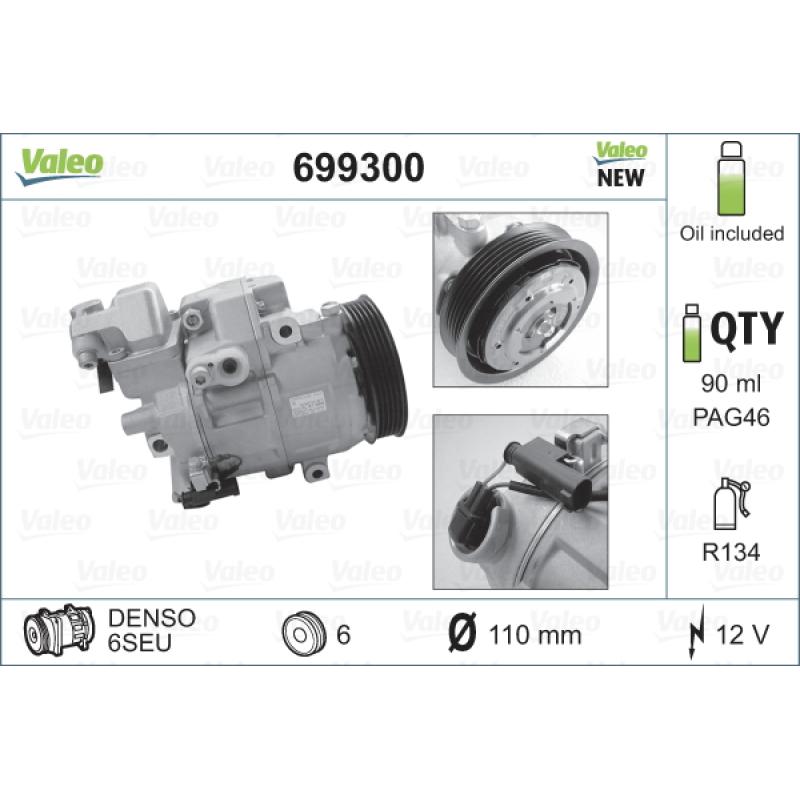 Compresseur, climatisation VALEO 699300 - Visuel 1