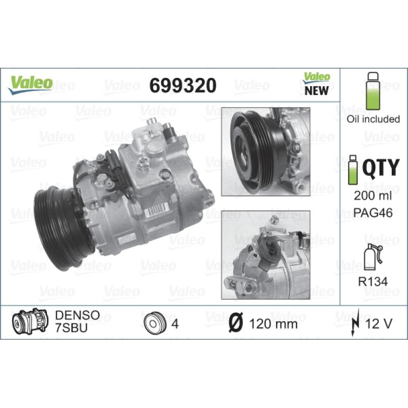 Compresseur, climatisation VALEO 699320 - Visuel 1