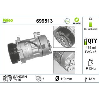Compresseur, climatisation VALEO OEM 95NW19D629BC