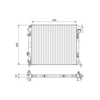 Radiateur, refroidissement du moteur VALEO 701108 pour VOLKSWAGEN TRANSPORTER - COMBI 1.6 dCi 160 - 160cv
