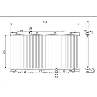 Radiateur, refroidissement du moteur VALEO 701136 pour HONDA CR-Z 1.5 Hybrid - 121cv