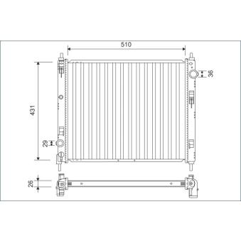 Radiateur, refroidissement du moteur VALEO 701160 pour MERCEDES-BENZ GLE 1.5 DCI - 110cv