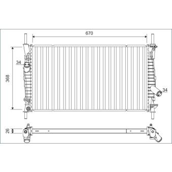 Radiateur, refroidissement du moteur VALEO [701165]