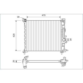 Radiateur, refroidissement du moteur VALEO 701166