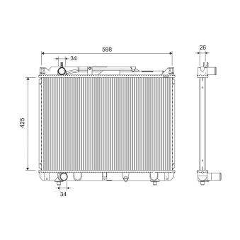 Radiateur, refroidissement du moteur VALEO [701251]