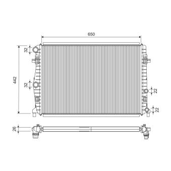 Radiateur, refroidissement du moteur VALEO 701285 pour OPEL GRANDLAND X 1,2 - 110cv