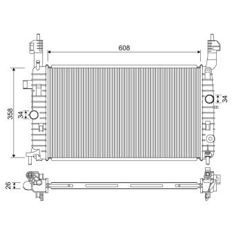 Radiateur, refroidissement du moteur VALEO OEM 13303637
