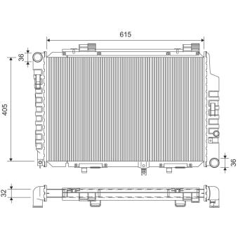 Radiateur, refroidissement du moteur VALEO 701427 pour MERCEDES-BENZ CLASSE C C 230 Kompressor - 193cv