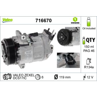 Compresseur, climatisation VALEO OEM 92600ET02A
