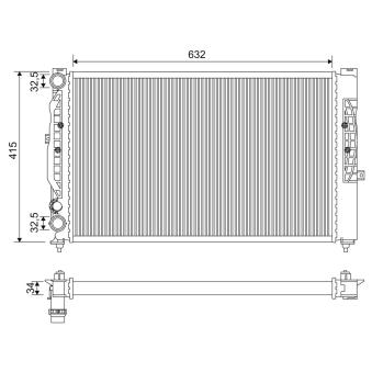Radiateur, refroidissement du moteur VALEO 731537 pour FIAT PANDA 1.6 - 102cv