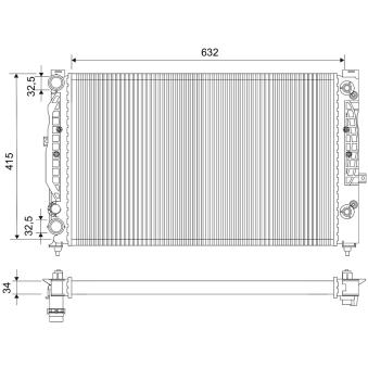 Radiateur, refroidissement du moteur VALEO OEM 8D0121251BE