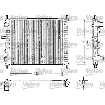 Radiateur, refroidissement du moteur VALEO 732503 pour FIAT MULTIPLA 1.6 16V Blupower - 95cv