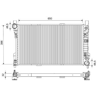 Radiateur, refroidissement du moteur VALEO 732743 pour MERCEDES-BENZ CLASSE C C 280 4-matic - 231cv