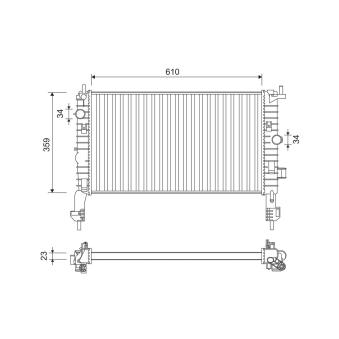 Radiateur, refroidissement du moteur VALEO 734384 pour OPEL MERIVA 1.8 - 125cv