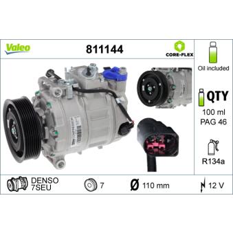 Compresseur, climatisation VALEO 811144 pour SEAT EXEO 2.0 - 130cv