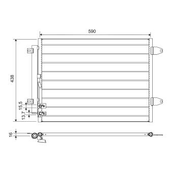 Condenseur, climatisation VALEO 812749 pour SEAT TERRA 2.0 FSI - 150cv