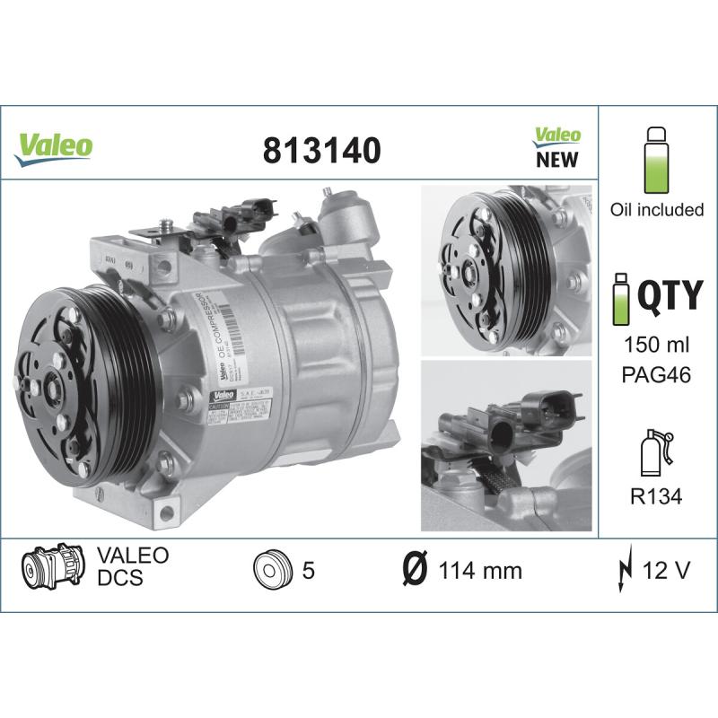 Compresseur, climatisation VALEO 813140 - Visuel 1