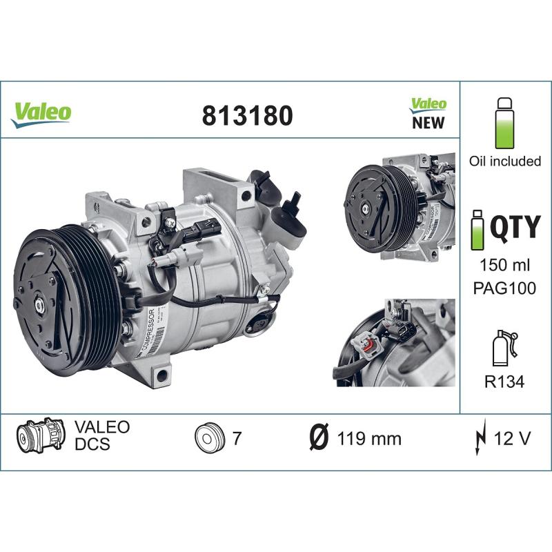 Compresseur, climatisation VALEO 813180 - Visuel 1