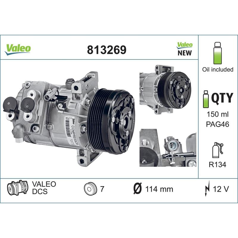 Compresseur, climatisation VALEO 813269 - Visuel 1