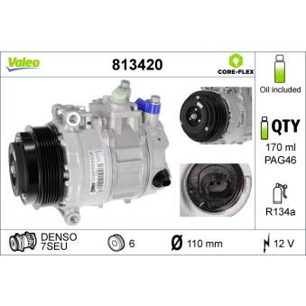 Compresseur, climatisation VALEO 813420 pour DAEWOO LANOS 350 - 306cv