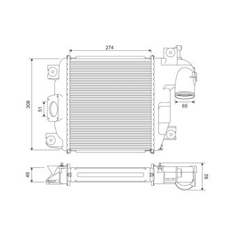 Intercooler, échangeur VALEO 818321 pour TOYOTA HILUX 2.5 D-4D - 120cv