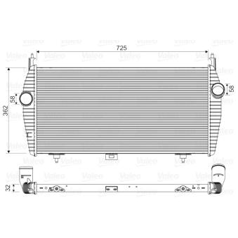 Intercooler, échangeur VALEO 818335 pour FORD TRANSIT 2.2 HDI - 170cv