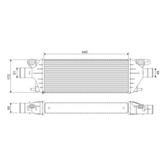 Intercooler, échangeur VALEO 818379 pour FIAT SEDICI 2.0 D Multijet 4x4 - 135cv Intercooler, échangeur VALEO 818379 pour FIAT SEDICI 2.0 D Multijet 4x4 - 135cv