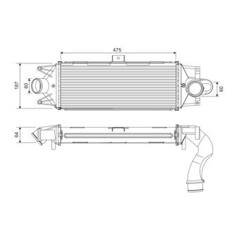 Intercooler, échangeur VALEO 818390 pour IVECO DAILY 55S17 W. 55S17 WD - 170cv