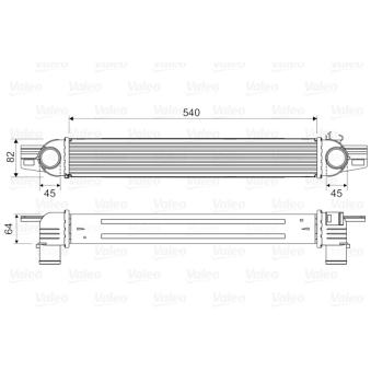 Intercooler, échangeur VALEO 818545 pour CITROEN NEMO 1.2 HDI 75 - 75cv