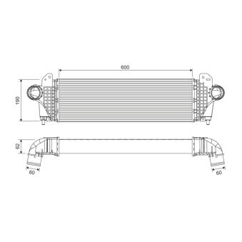 Intercooler, échangeur VALEO 818694 pour VOLKSWAGEN GOLF 45C/E. 50C/E - 109cv