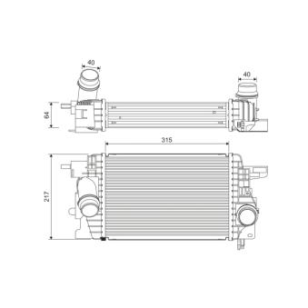 Intercooler, échangeur VALEO OEM 13283252