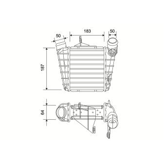 Intercooler, échangeur VALEO OEM 6Q0145805A
