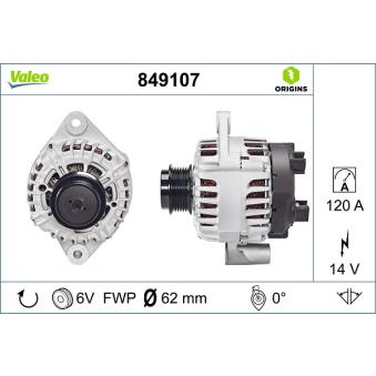 Alternateur VALEO OEM 6204188