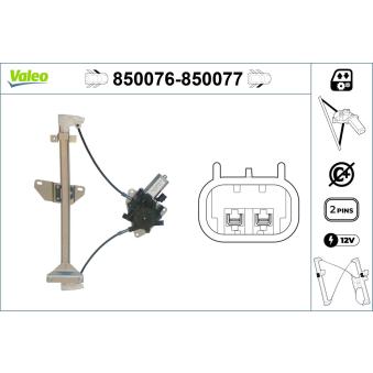 Lève-vitre VALEO 850076 pour DODGE AVENGER 1.6 i - 90cv