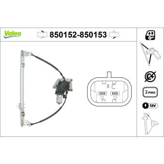 Lève-vitre VALEO 850152 pour FORD TRANSIT CUSTOM 1.9 D - 63cv