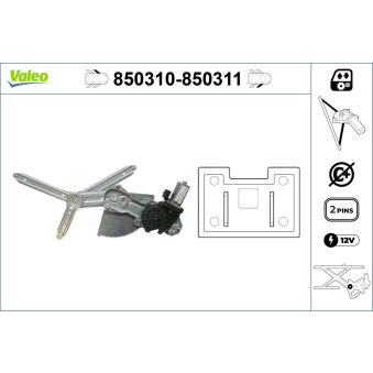 Lève-vitre VALEO 850310 pour VOLKSWAGEN TRANSPORTER - COMBI 1.1 - 54cv
