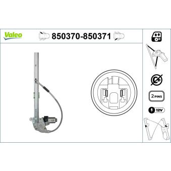 Lève-vitre VALEO 850370 pour RENAULT SCENIC 1.9 D - 64cv