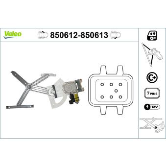 Lève-vitre VALEO 850612 pour OPEL MERIVA 1.6 - 105cv