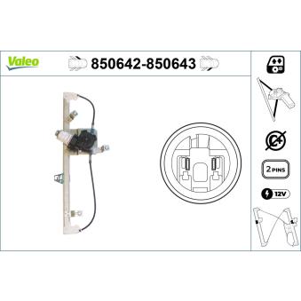 Lève-vitre VALEO 850642 pour RENAULT MODUS 1.2 - 65cv