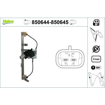 Lève-vitre VALEO 850644 pour RENAULT MODUS 1.2 - 65cv