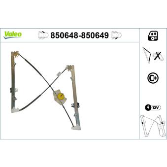 Lève-vitre VALEO 850648 pour CITROEN C5 3.0 V6 - 207cv