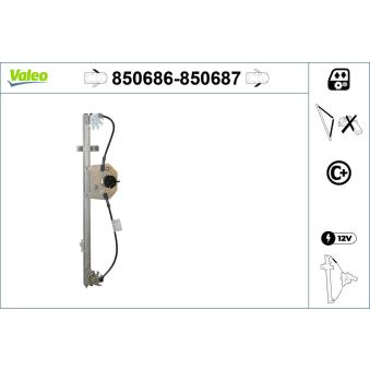 Lève-vitre VALEO 850686 pour CITROEN DS 2.2 HDI 110 - 110cv