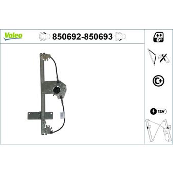Lève-vitre VALEO 850692 pour MERCEDES-BENZ CLASSE E 1.1 - 60cv