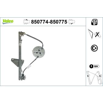 Lève-vitre VALEO 850774 pour OPEL CORSA 1.3 CDTI - 95cv