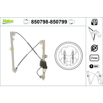 Lève-vitre VALEO 850798 pour MERCEDES-BENZ CLK 1.9 DCI - 110cv